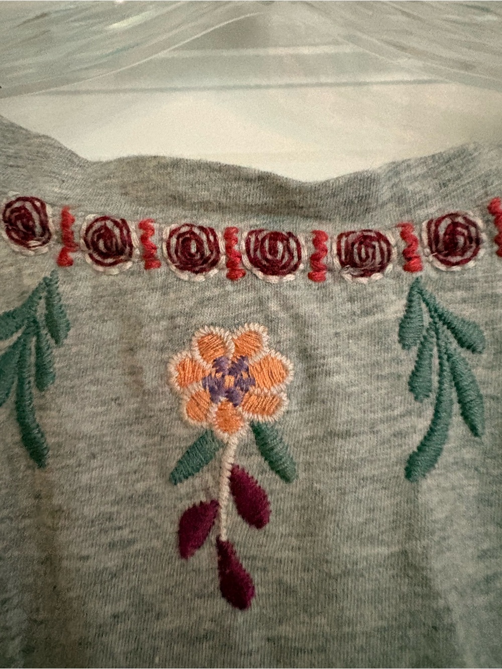 Johnny Was embroidered Gray Women’s Swing Top - Picture 7 of 9